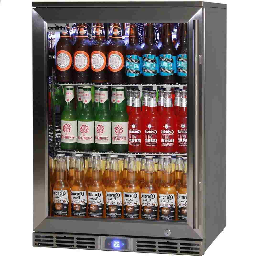 Rhino – GSP Stainless Steel Alfresco Glass Door Bar Fridge with IP34 Rating & LOW E Glass – 129L – 840mmH – Left Hinged
